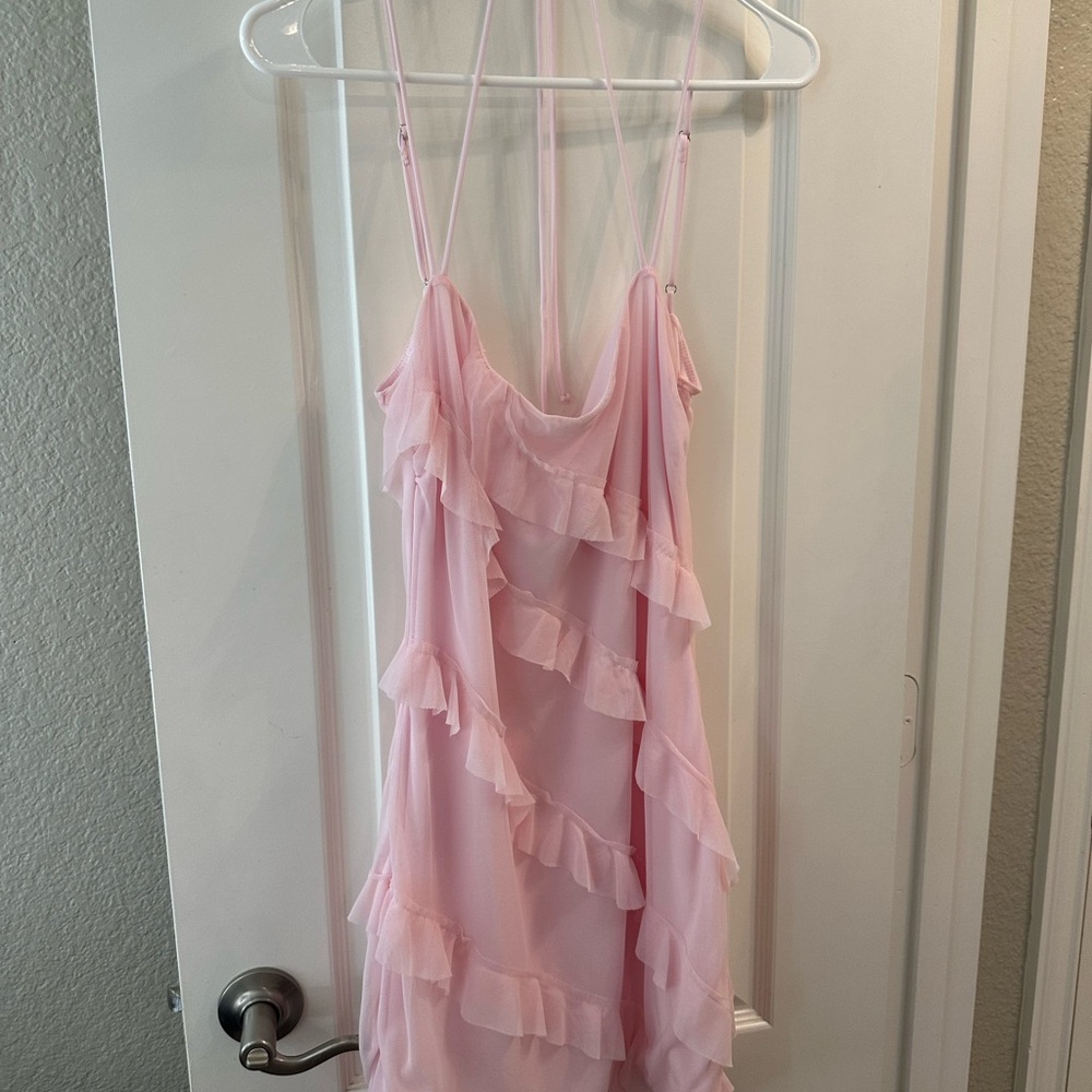 Lucy in the Sky Light Pink Mesh Dress